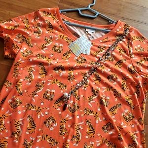 3xl christy v neck new lularoe orange tigers
